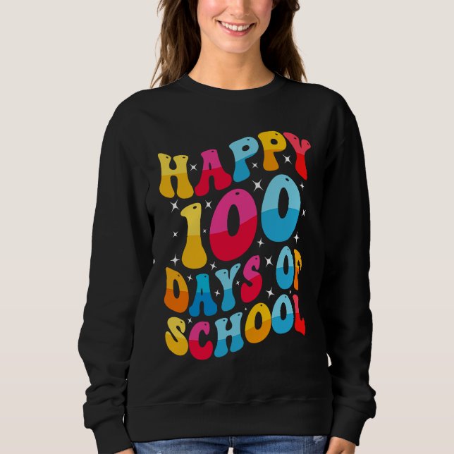Moletom Cool Happy 100 Days of School for Teacher and Stud (Frente)