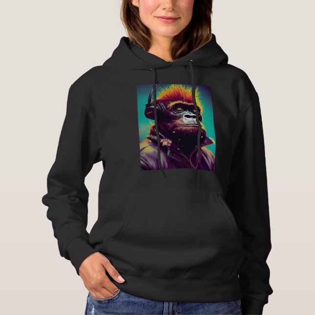 Moletom Cool Hipster Colorful Gorilla Illustration Graphic (Frente)