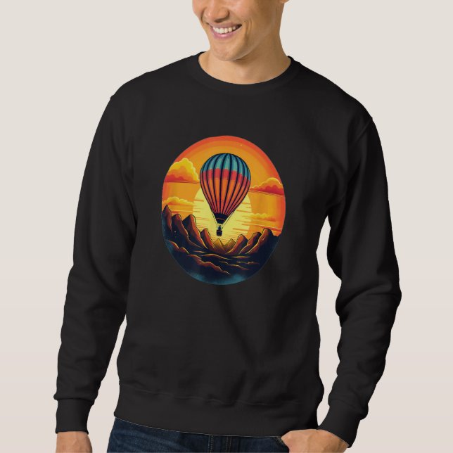 Moletom Cool Hot Air Balloon with Sunset for Adventures (Frente)
