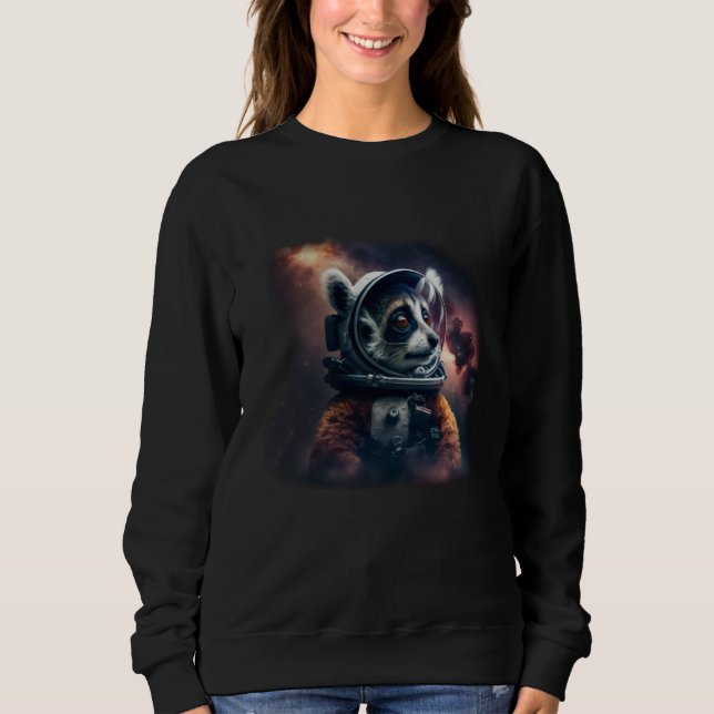 Moletom Cool Lemur Astronaut In Deep Space (Frente)