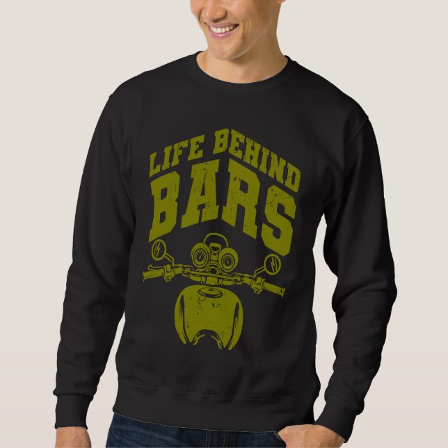 Moletom Cool Life Behind Bars  Motorcycle Biker Men Father (Frente)