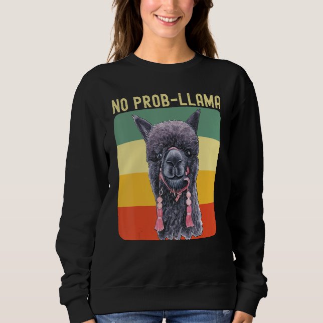 Moletom Cool Llama For Men Women No Prob Llama Alpaca Farm (Frente)