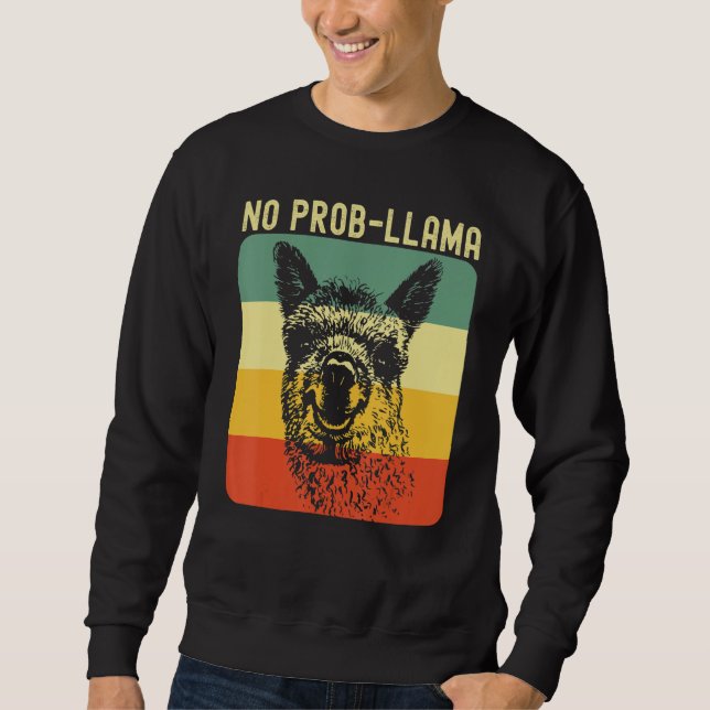 Moletom Cool Llama For Men Women No Prob Llama Alpaca Farm (Frente)