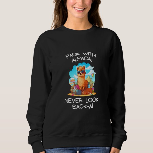 Moletom Cool Pack with Alpaca never look back-a Tee Men Wo (Frente)