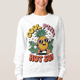 Moletom Cool Pine Hot Sun Retro Pineapple Summer Vibes