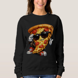 Moletom Cool Pizza Slice Mascot with Sunglasses Art