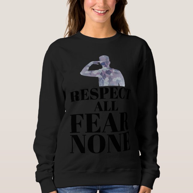 Moletom Cool Respect All Fear None Military Paratroopers (Frente)