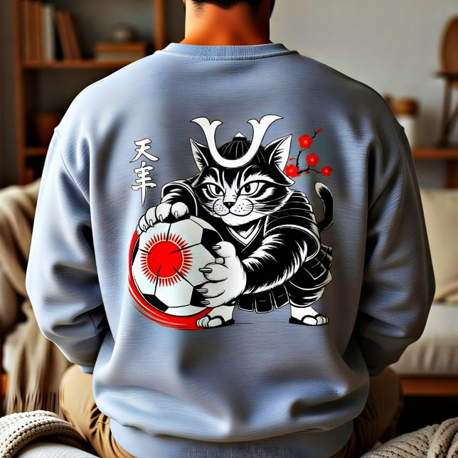 Moletom Cool Samurai Cat Soccer For Anime & Art Lovers (Criador carregado)