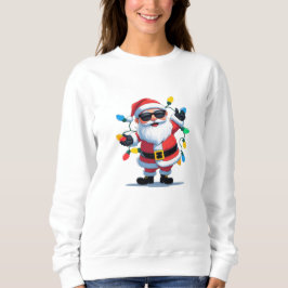 Moletom Cool Santa with Christmas Lights – Modern Festive 