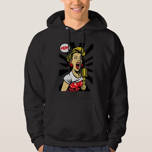 Moletom Cool Singing Mom Retro Streetwear Singer Mom  2 (Frente)