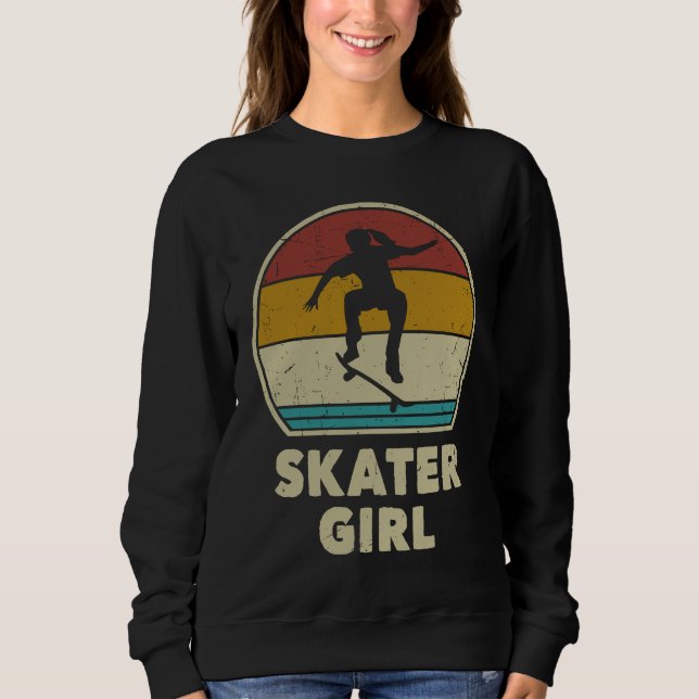 Moletom Cool Skater Girl Vintage Skating Skateboarding Ska (Frente)