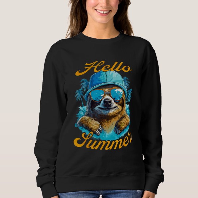 Moletom Cool Sloth Hello Summer Vacation Beach Summer (Frente)