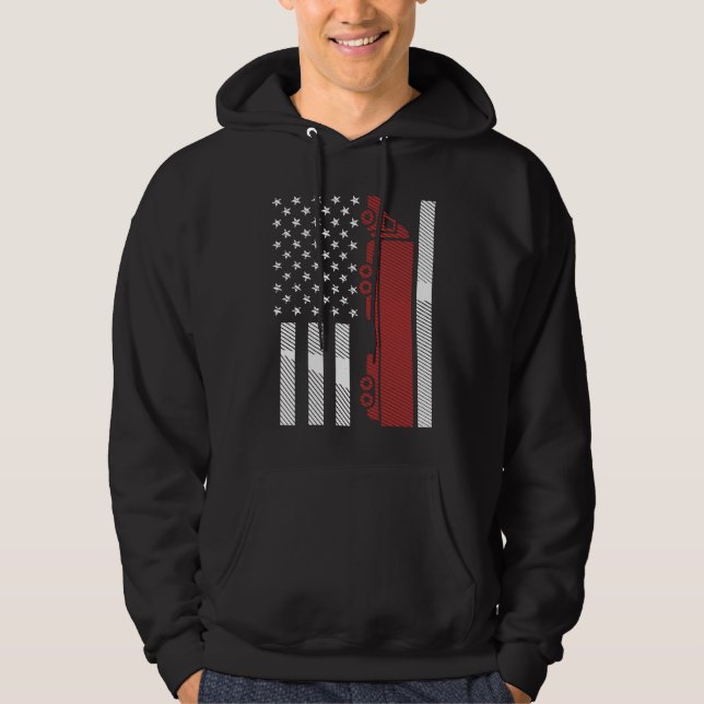Moletom Cool US American Flag Semi Truck Driver 18 Wheeler (Frente)