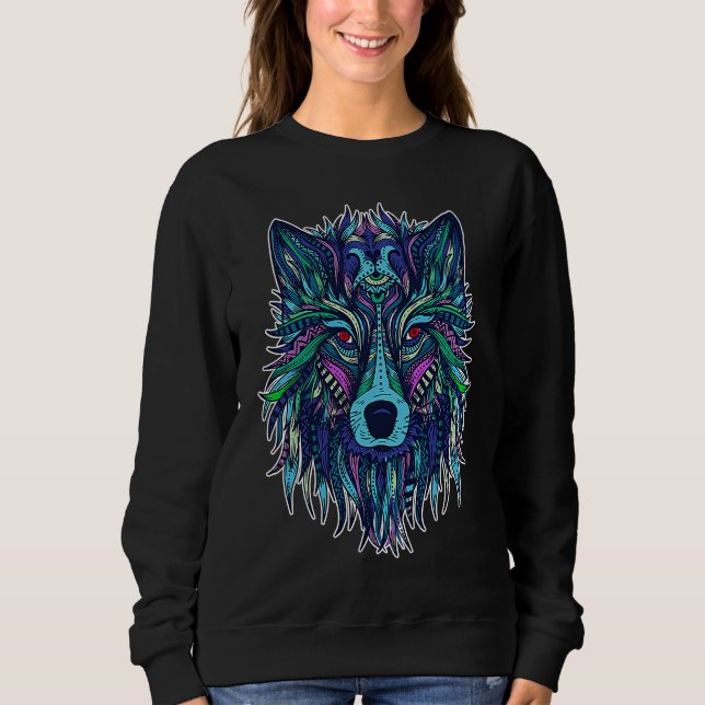 Moletom COOL WOLF  for wolves  TRIBAL PATTERN (Frente)