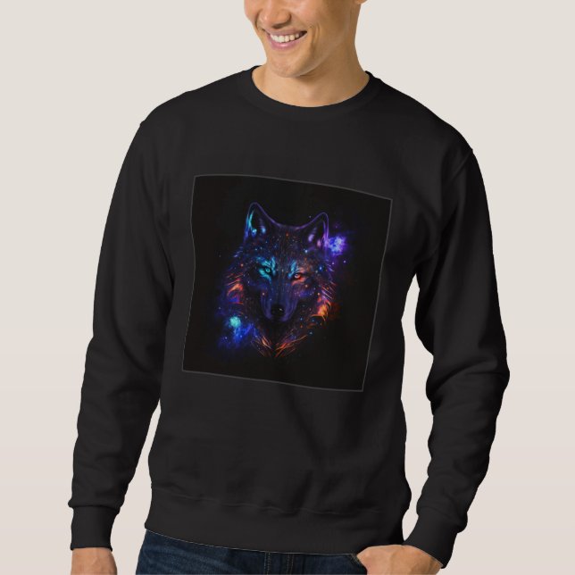 Moletom Cool Wolf Illustration Realistic Unique Wild Anima (Frente)