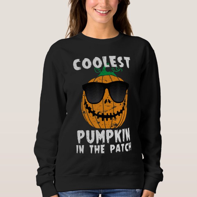 Moletom Coolest Pumpkin In The Patch Halloween Boys Girls  (Frente)