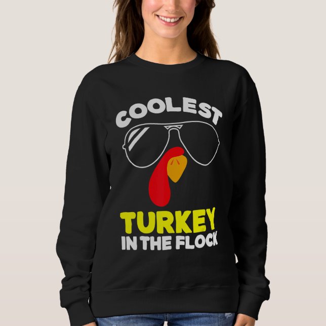 Moletom Coolest Turkey In The Flock Toddler Boys Thanksgiv (Frente)