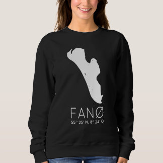 Moletom Coordenadas Fanø Dinamarca Island Fanö Silhouette 