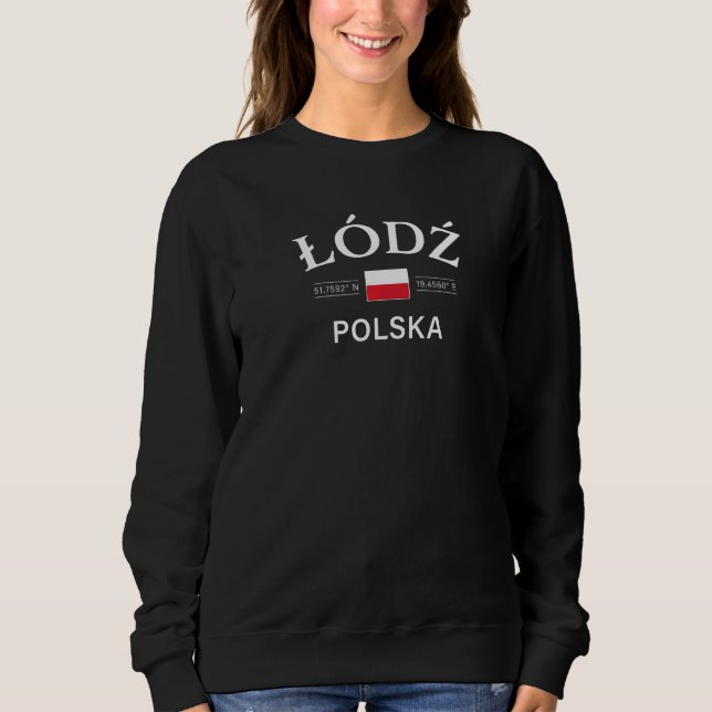 Moletom Coordenadas Polonesas Polônia Lodz Polska (Frente)