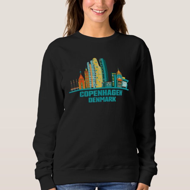 Moletom Copenhaga Dinamarca Skyline Dane Cityscape Danes D (Frente)