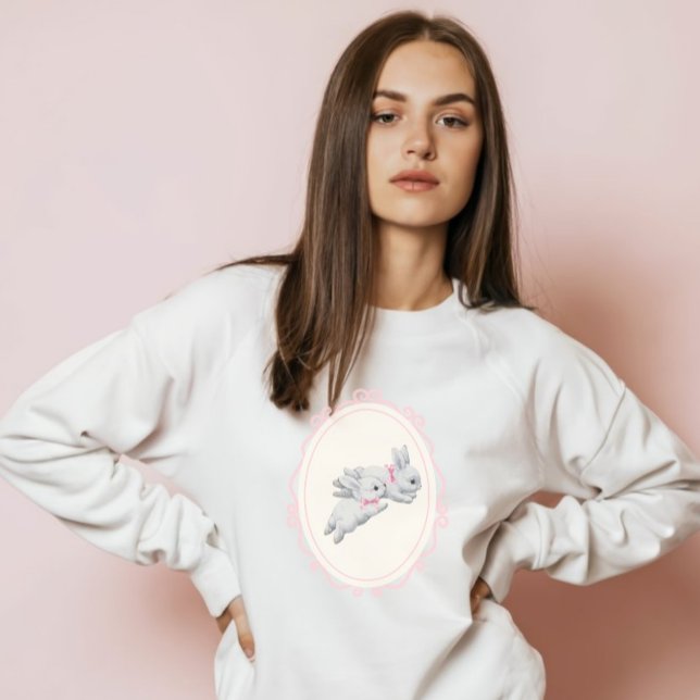 Moletom Coquette Girl - Trendy Bunny com arco rosa (Criador carregado)