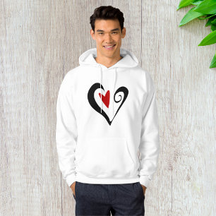 Moletom Coração Abstrato Vermelho e Preto Moderno Romântic