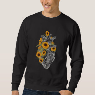 Moletom Coração Anatômico Com Flores De Girassol Fluxo Car