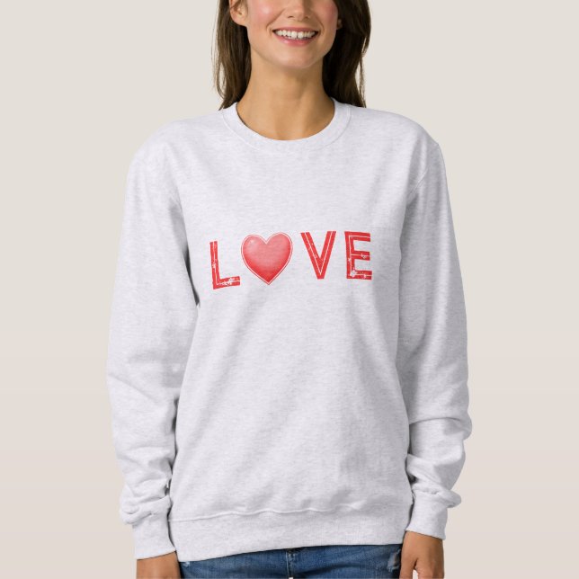 Moletom Coração Arco-íris Feminino LOVE (Frente)