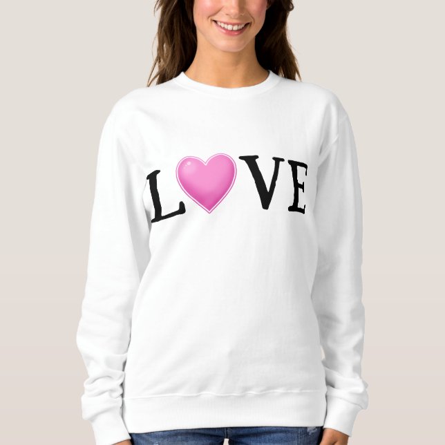 Moletom Coração Arco-íris Feminino LOVE  (Frente)