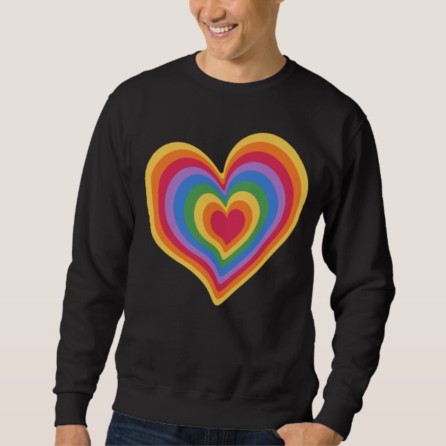 Moletom Coração arco-íris. Orgulho gay (Frente)