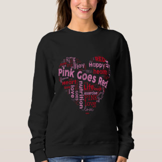 Moletom Coração Com Amor Rosa Torna-Se Vermelho Para Mulhe