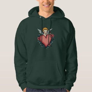 Moletom Coração Cupido Whimsical - Design de Tatuagem Vint