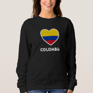 Moletom Coração da Bandeira da Colômbia