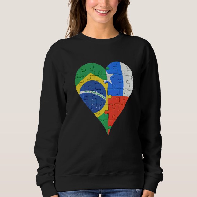 Moletom Coração da Bandeira do Chile (Frente)