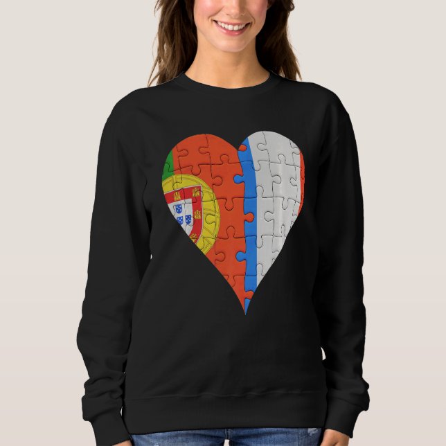 Moletom Coração da Bandeira Francesa Portuguesa (Frente)