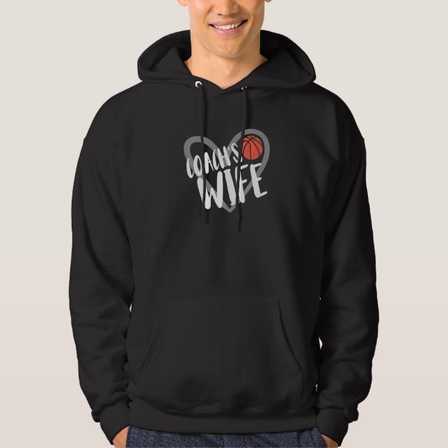 Moletom Coração da Esposa do Treinador de Basquete  (Frente)