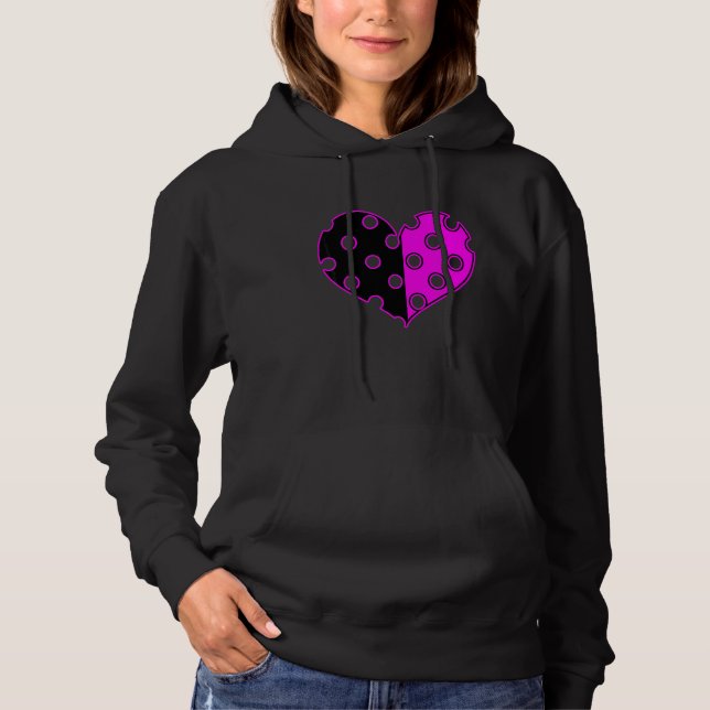 Moletom Coração de Bolinhas em Preto e Rosa (Frente)