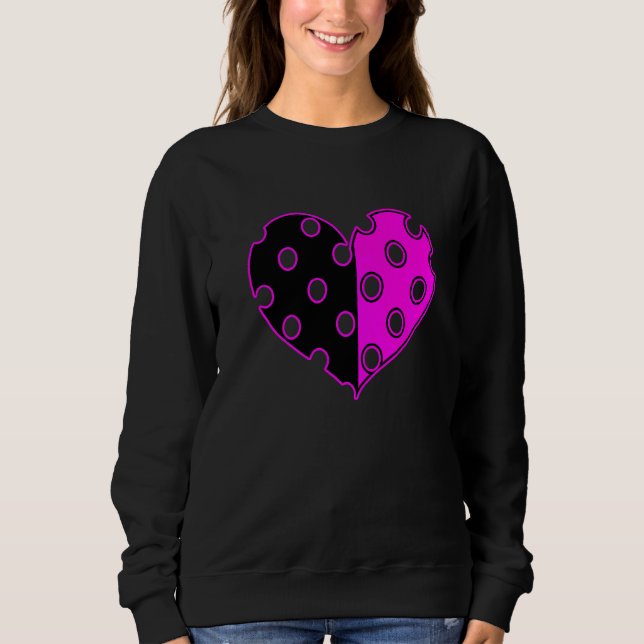 Moletom Coração de Bolinhas em Preto e Rosa   (Frente)