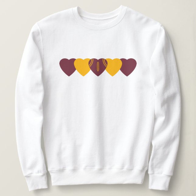 Moletom Coração de Fã de Futebol de Washington (Frente do Design)