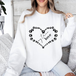 Moletom Coração de Pet Paw Meu Verdadeiro Amor