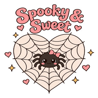 Moletom Coração de Teia de Aranha Fofo Assustador Doce