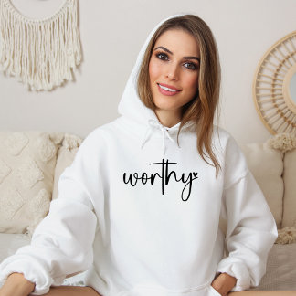 Moletom Coração Digno, Cristão Hoodie Religioso