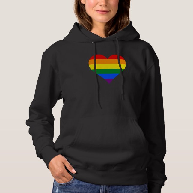 Moletom Coração do orgulho LGBT Hoodie (Frente)