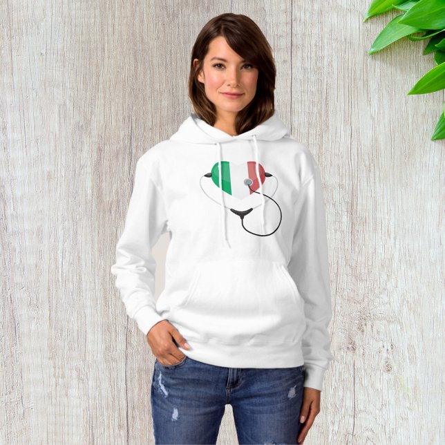 Moletom Coração Italiano com Estetoscópio de Saúde (Criador carregado)