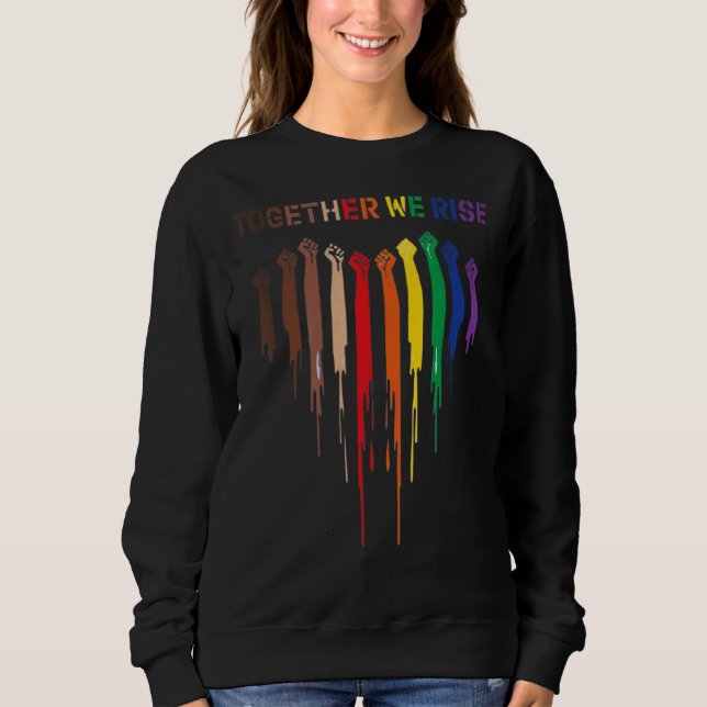 Moletom Coração Juntos Levantamos Direitos Humanos Roupa (Frente)
