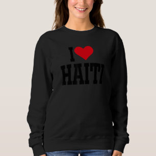 Moletom Coração o Haiti com coração vermelho Eu amo o Hait