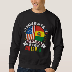 Moletom Coração Patriota Americano Boliviano é da Bandeira