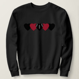Moletom Coração Preto e Vermelho de Futebol
