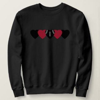 Moletom Coração Preto e Vermelho de Futebol