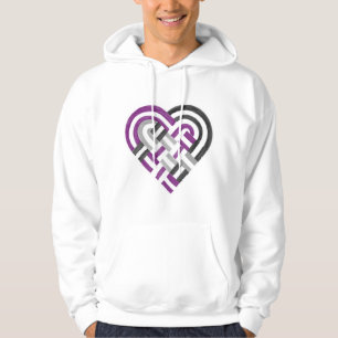 Moletom Coração Tecido Ace Orgulho Asexual Bandeira Cinza